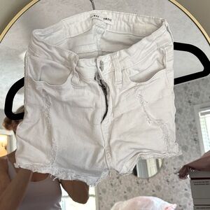 Almost famous- White Frayed Jean Shorts